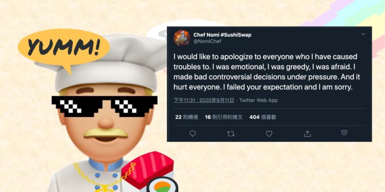 DeFi八點檔｜Sushi 大廚 Chef 匯回「3.8 萬顆」 ETH，由社群決定他該拿多少
