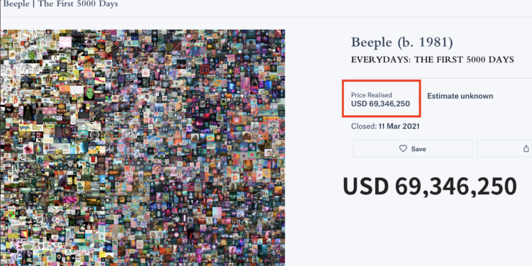 NFT大捷報！Beeple佳士得拍賣結標直逼「7千萬鎂」，孫宇晨再次錯過…B20代幣急漲 96%