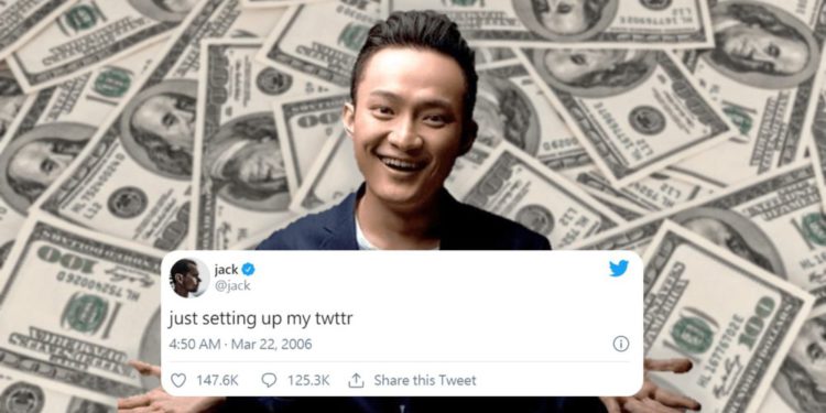 justin sun bidding for the first tweet nft of jack dorsey (1) (2) | 動區動趨-最具影響力的區塊鏈新聞媒體 孫總搶輸?孫宇晨出 200萬美元買「Twitter執行長的貼文 NFT」,但對手喊到 1000萬