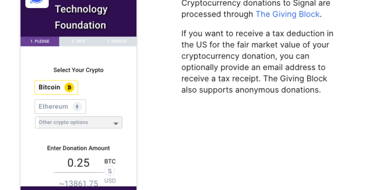 Signal已開放BTC,ETH, LINK等加密貨幣捐款；中國使用風氣漸盛，疑遭當局封鎖！