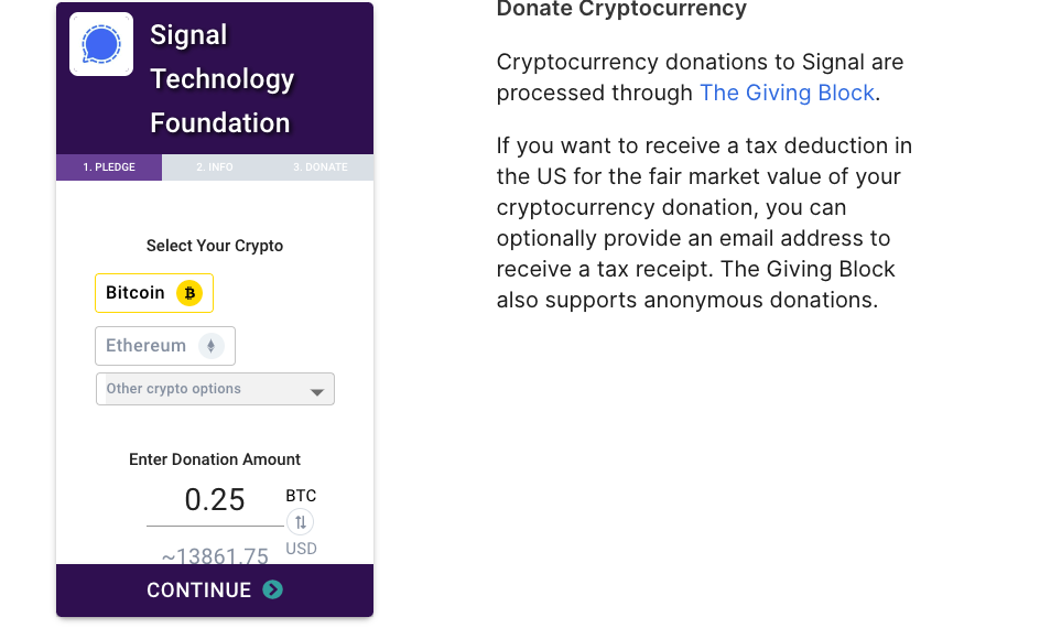 lhfalihfalf | 動區動趨-最具影響力的區塊鏈新聞媒體 Signal已開放BTC,ETH, LINK等加密貨幣捐款;中國使用風氣漸盛,疑遭當局封鎖!