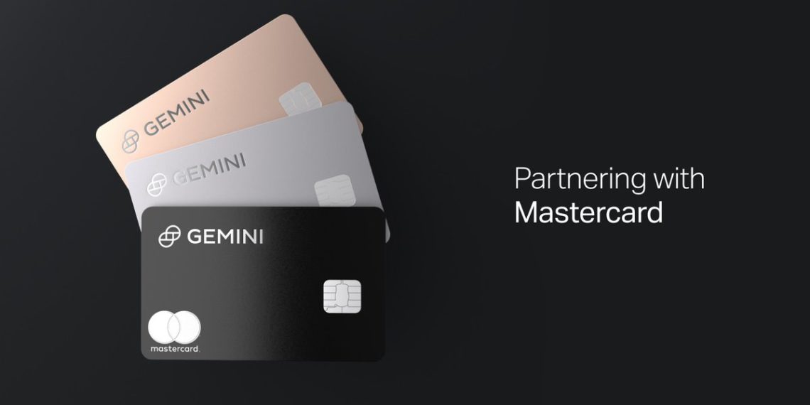 合作萬事達卡｜雙子星交易所宣布發行「Gemini信用卡」，主打3%加密貨幣即時回饋