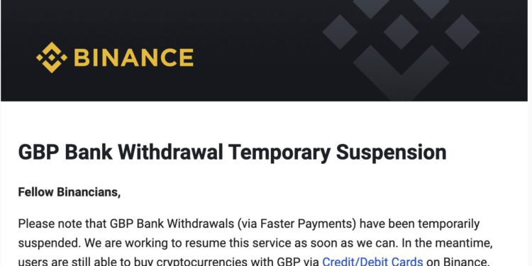 E6K9uacXEAEr-kY | 動區動趨-最具影響力的區塊鏈新聞媒體 Binance 通知暫停英鎊、歐元出金,其支付合作夥伴 Clear Junction 宣布終止處理幣安付款