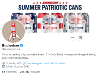 - Source : Budweiser Twitter -