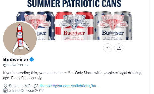- Source : Budweiser Twitter -