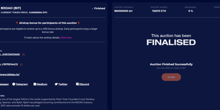 Bybit IDO｜BitDAO 已籌得3.8億美元！以太額度售罄、SUSHI眾籌池尚存58%