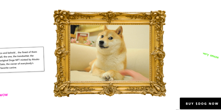 碎片化的「狗狗幣始祖NFT」價值翻50倍達2.25億鎂，百億顆DOG搶購一空