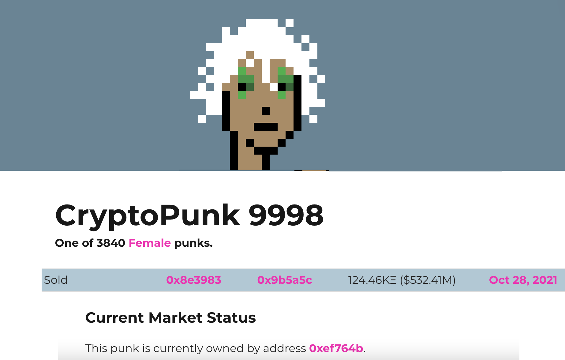 左手換右手？CryptoPunk 以史上最高5.3 億鎂售出；華爾街之狼也買了| 動區動趨-最具影響力的區塊鏈新聞媒體