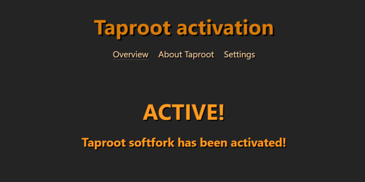 比特幣 Taproot 升級正式激活！智能合約來臨、54.65% 節點支持、BTC 小幅回升