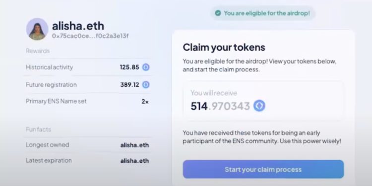 ENS 空投開放申領，3小時內已超一萬地址領取、過去1小時燒275顆ETH