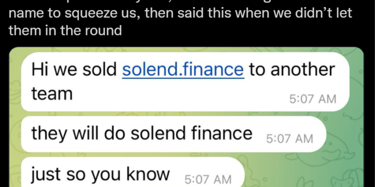 不給投就搗蛋？Solend創辦人驚爆遇「狗屎VC」：AU21資本曾以域名相要脅