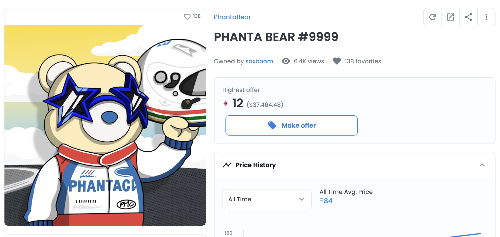 PhantaBear #9999「148ETH售出」創紀錄！周杰倫發文過去一週交易量衝上第一| 動區動趨-最具影響力的區塊鏈新聞媒體