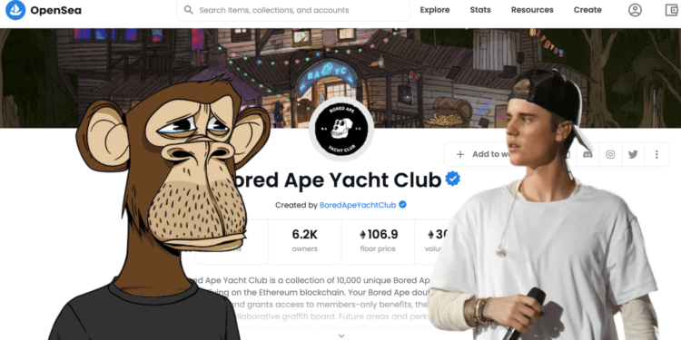 Justin Bieber Break the NFT BAYC highest sales records | 動區動趨-最具影響力的區塊鏈新聞媒體 高盛高管入場、小賈 500ETH(130萬鎂)買創BAYC紀錄,無聊猿NFT地板價破100E