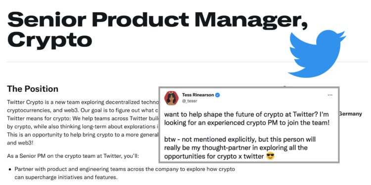 Twitter加密團隊擴大招募，將重點關注「創作者」盈利：會員代幣、NFT、DAOs…