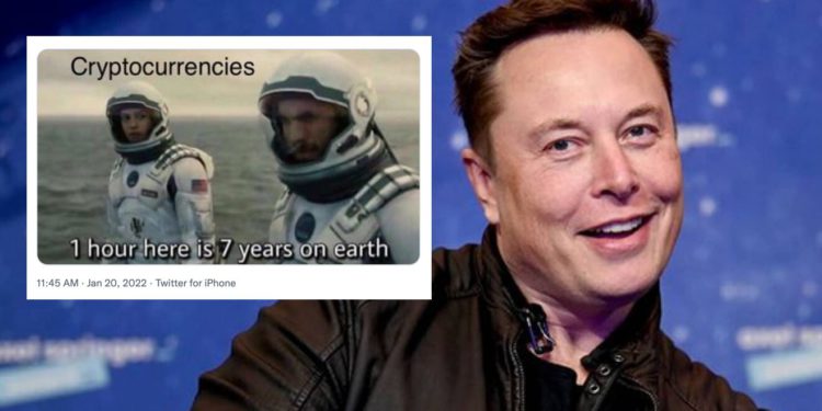 馬斯克新梗圖：「幣圈 1 小時，地球過 7 年」；網友大玩迷因