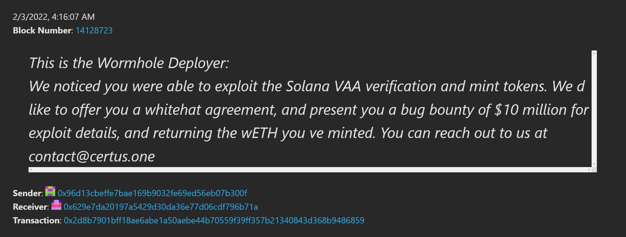Solana出大事！跨鏈橋Wormhole遭駭3.2億鎂WETH，官方提供駭客「1000萬鎂獎金」籲其歸還| 動區動趨-最具影響力的區塊鏈新聞媒體