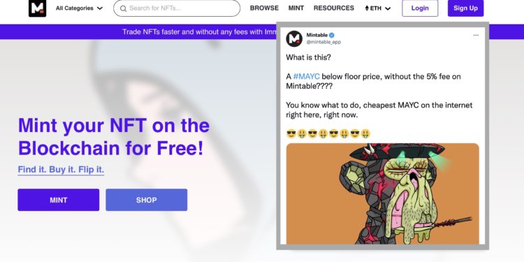 NFT賣場 Mintable 對OpenSea發起「吸血鬼攻擊」！搬磚可秒賺數顆 ETH