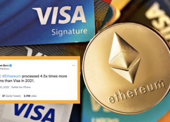 Watcher.Guru：以太坊 2021 年處理交易數是 Visa 的 4.5 倍；但實際數據似乎差很大？