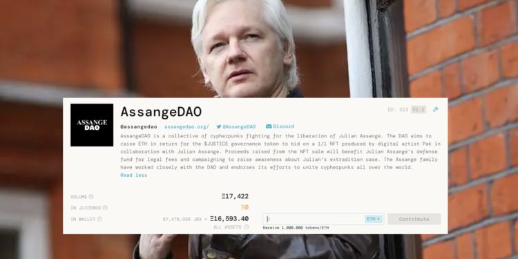 拯救維基解密》AssangeDAO已募超1.7萬枚ETH；但延長募資、遲未發幣遭砲轟！
