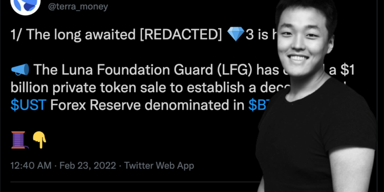 Luna 生態基金會獲 Jump Crypto、三箭資本 10 億鎂融資，建立以 BTC 計價的 UST 外匯儲備！