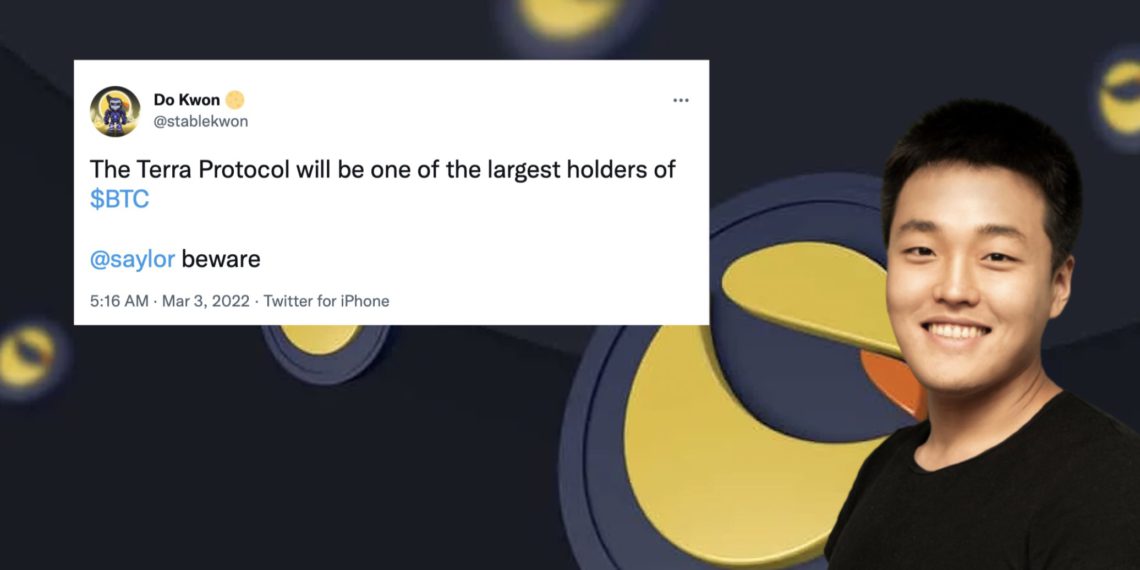 創辦人Do Kwon：Terra將成BTC最大持有者之一；TVL 230億鎂寫新高、LUNA兩週暴漲100%