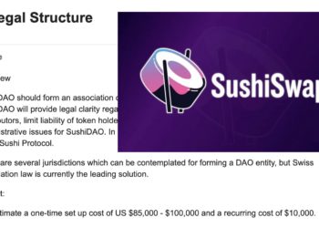 SushiSwap 社群提案：為 SushiDAO 成立法律實體基金會，暫獲社群 100% 支持！