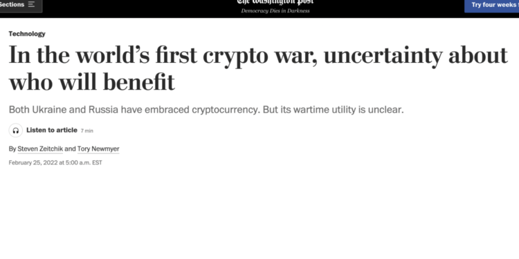 「世界上第一次加密貨幣戰爭」- 談歷史進程中的烏克蘭加密戰事