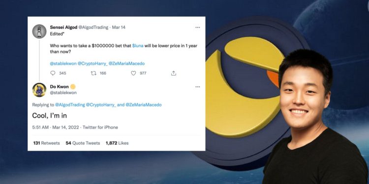 Terra 創辦人砸 100 萬美元賭「LUNA一年後價格」！賭注或再抬高 10 倍