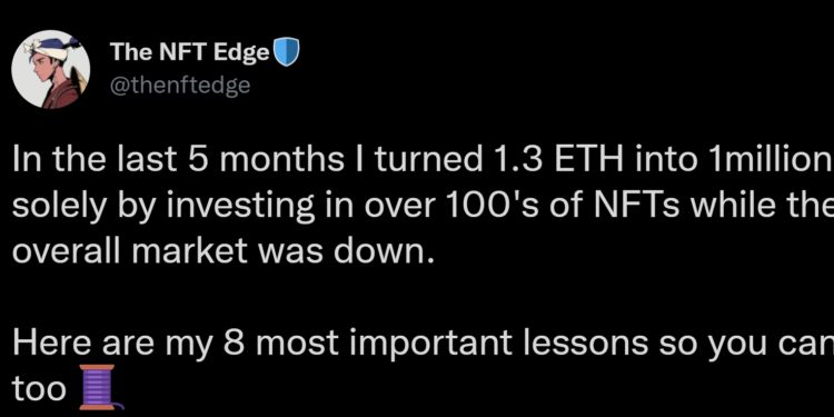 他用 1.3 ETH 賺到 100 萬美元！「The NFT Edge」分享八大 NFT 投資策略