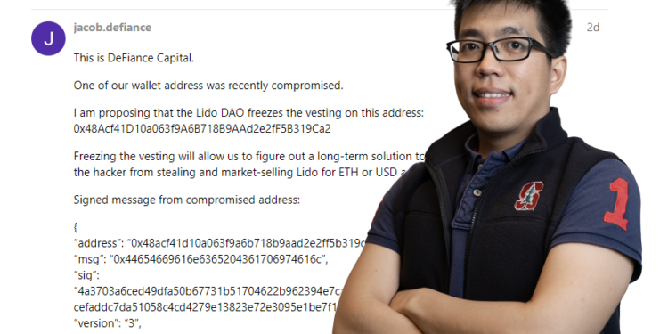 DeFiance Capital 遭竊後續》Lido 治理論壇發起「凍結資產」提案，燒毀地址所有代幣防竊