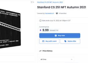 史丹佛的 NFT 課程證書喊價到 9.9 ETH；10KTF Gucci Grail  白名單現開放註冊