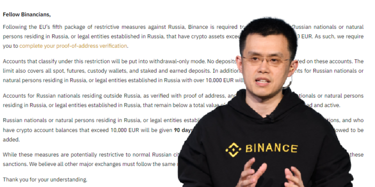 41651 | 動區動趨-最具影響力的區塊鏈新聞媒體 幣安宣布配合歐盟「制裁 1 萬歐元以上俄羅斯帳戶」