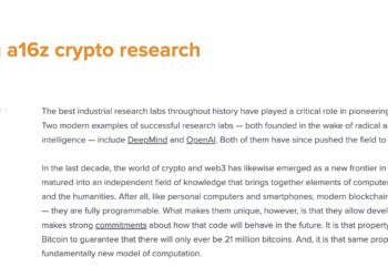 風投巨頭 a16z 宣布成立加密貨幣研究實驗室，推動 Web3 發展