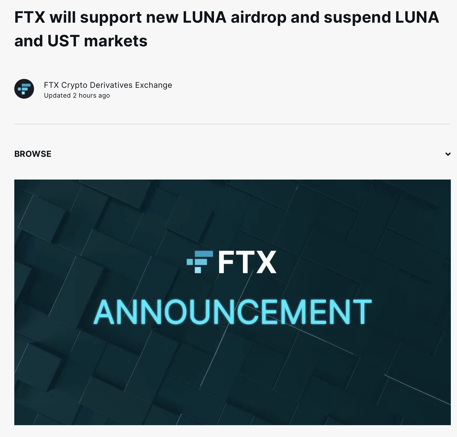 FTX Terra 2.0 空投細則：今晚8:00停止UST Luna 交易、存提！訂單取消、自動平倉| 動區動趨-最具影響力的區塊鏈新聞媒體