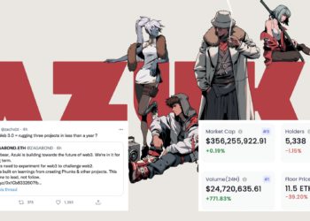 Azuki創辦人曝前面經營過3個NFT項目，遭諷rug出面反駁；地板價暴跌近40%