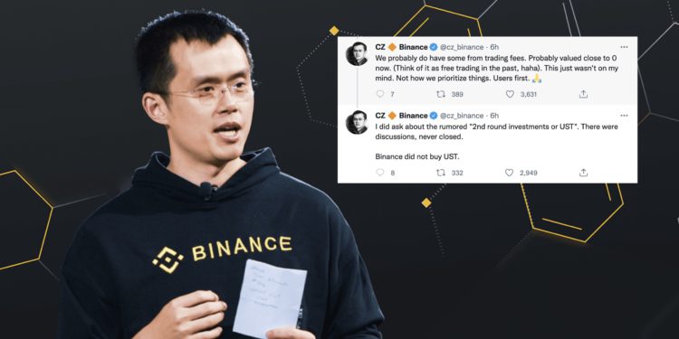 Xnip2022-05-16_09-18-59 | 動區動趨-最具影響力的區塊鏈新聞媒體 CZ澄清:幣安沒有買UST、手續費也沒賺到多少;僅2018年向Terra投資300萬鎂