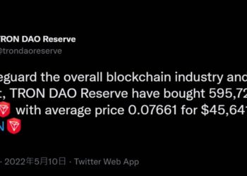 孫總護盤｜波場儲備砸 4,500 萬枚美元買入 5.95 億顆 TRX；另購 500 顆比特幣