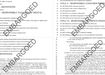 美加密貨幣法案600頁傳流出，要求DAO 交易所註冊實體、AMM視為交易所