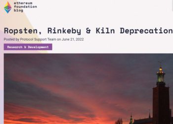 以太坊基金會宣布棄用 Ropsten、Rinkeby、Kiln 測試網，合併後僅剩 Sepolia、Goli