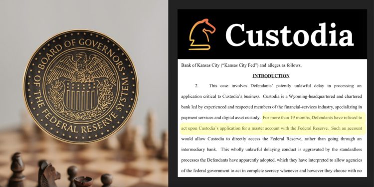 數位資產銀行正式起訴聯準會！Custodia不滿申請 Fed 帳戶延宕