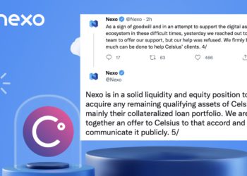 Nexo：昨日已向Celsius伸出援手但「遭拒」，準備提收購報價