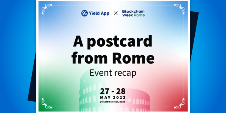 Yield App 羅馬區塊鏈週回顧，投資長 Lucas Kiely 發表主題演講