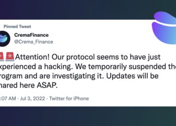 Solana | Crema Finance 遭閃電貸損超600萬鎂、TVL 降70%，官方 : 已暫停 展開調查