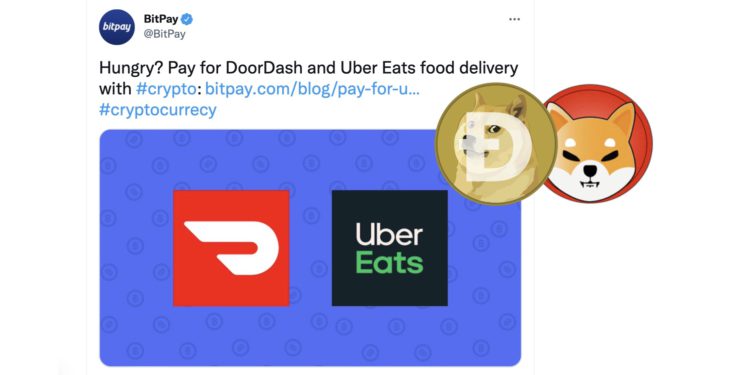 Uber Eats 現可透過 BitPay 使用狗狗幣、柴犬幣、比特幣…等支付餐費