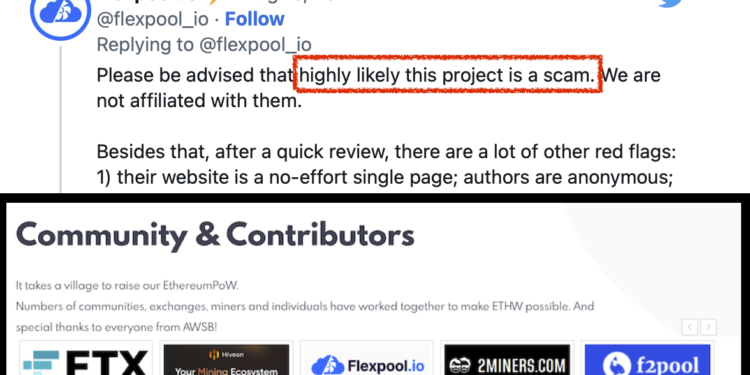 以太坊礦池｜Flexpool 指控遭 “ETHW” 冒用Logo！3理由警告它們許是騙局