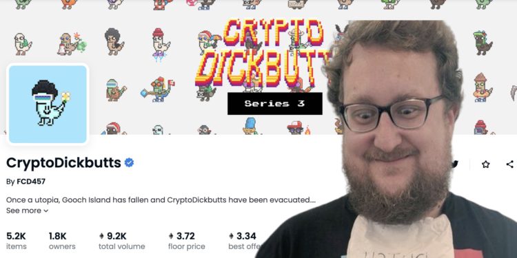 從迷因中誕生！CryptoDickbutts NFT 突暴漲「日交易量飆 784%」