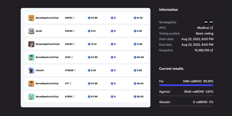 欲解NFT清算危機》BendDao提案獲99％支持：下調拍賣門檻至70%、取消出價限制…