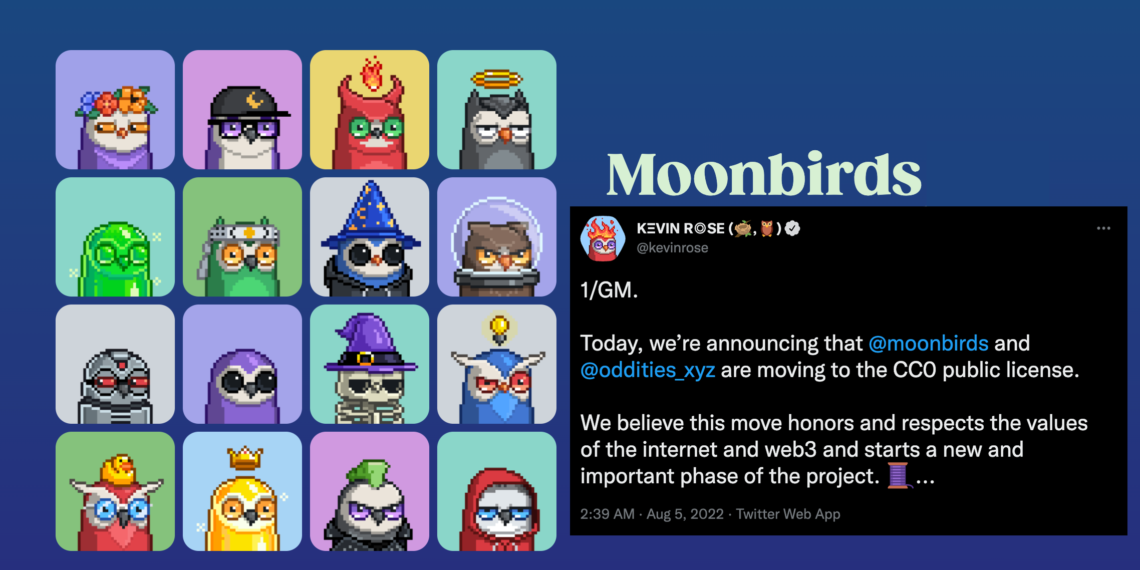 moonbirds-cc0 2022-08-08 下午4.01.33 | 動區動趨-最具影響力的區塊鏈新聞媒體 Moonbirds 宣布轉 CC0:是做平台還是做品牌?