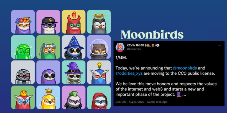 moonbirds-cc0 2022-08-08 下午4.01.33 | 動區動趨-最具影響力的區塊鏈新聞媒體 Moonbirds 宣布轉 CC0:是做平台還是做品牌?