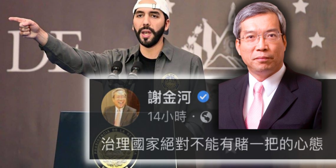 謝金河開罵！切莫學薩爾瓦多總統「用賭一把心態治國」: 買1.05億鎂BTC慘賠6成